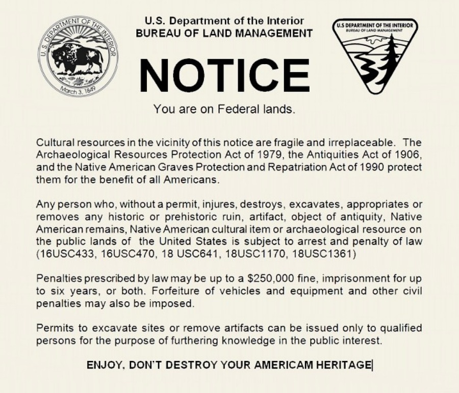 Notice - You are on Federal lands