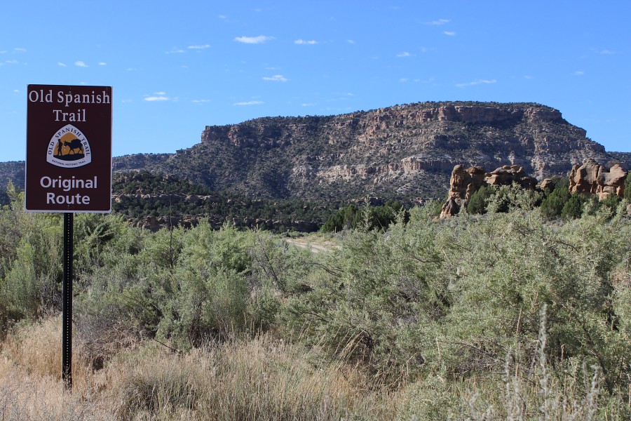 Old Spanish Trail Sign in Largo Canyon, NM